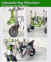 Vista 3 de Silla de ruedas para perro, con 4 ruedas, soporte completo para piernas, silla de ruedas ajustable para perros pequeños, medianos y grandes, soporte