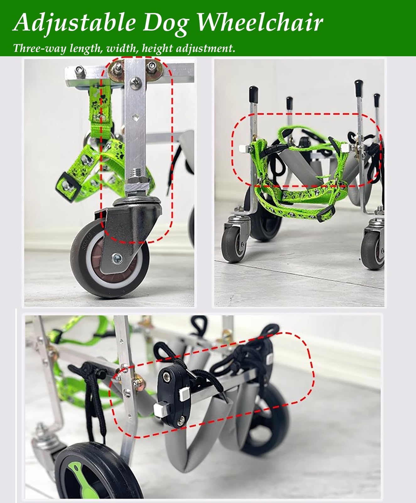 Amazon.com: Jievmrs Dog Wheelchair 4 Wheels Dog Cart for Leg Full