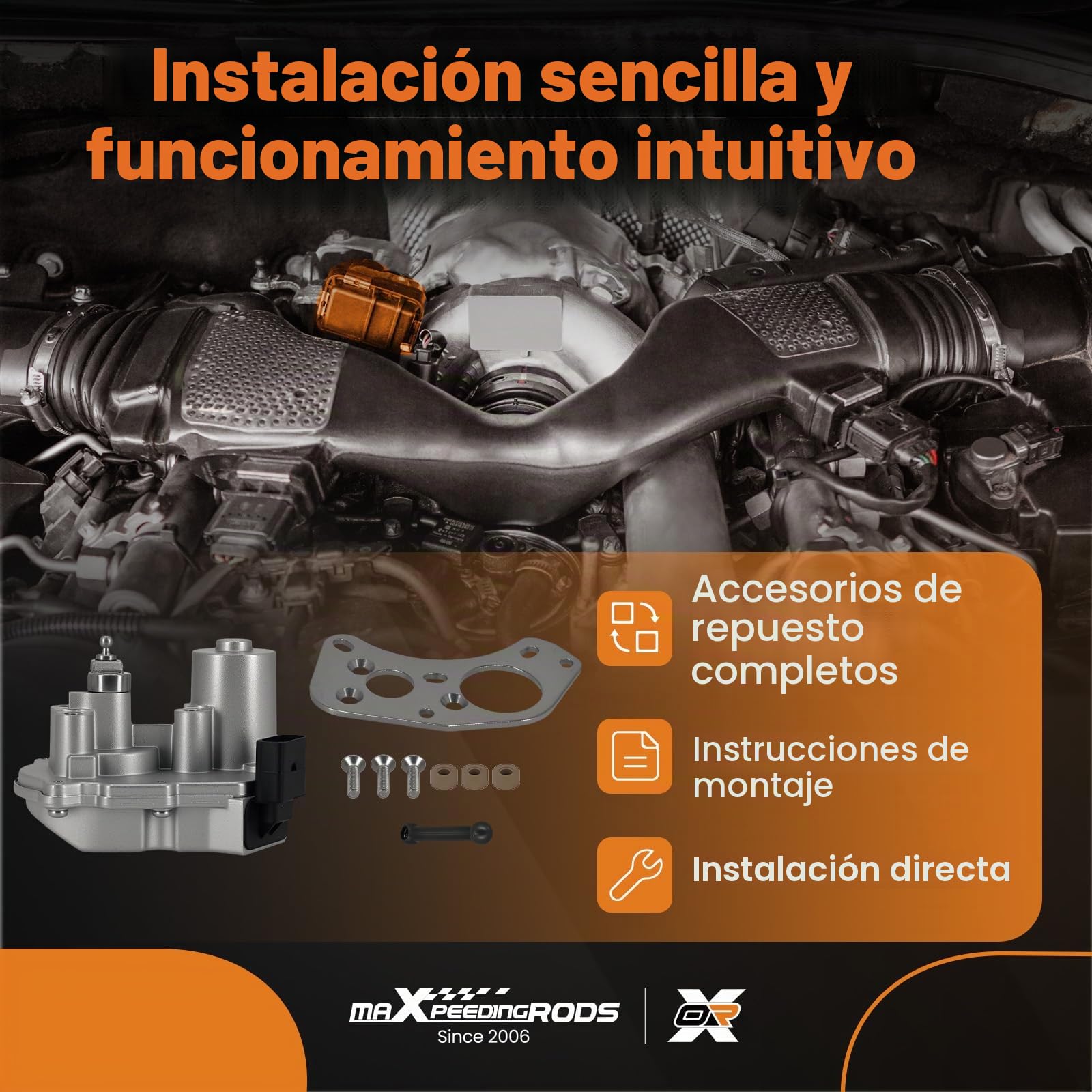 maXpeedingrods Actuador turbocompresor eléctrico para Audi A4 para VW Touareg 2.7 3.0 TDI B7 2004-2008 059145725J A2C53106046