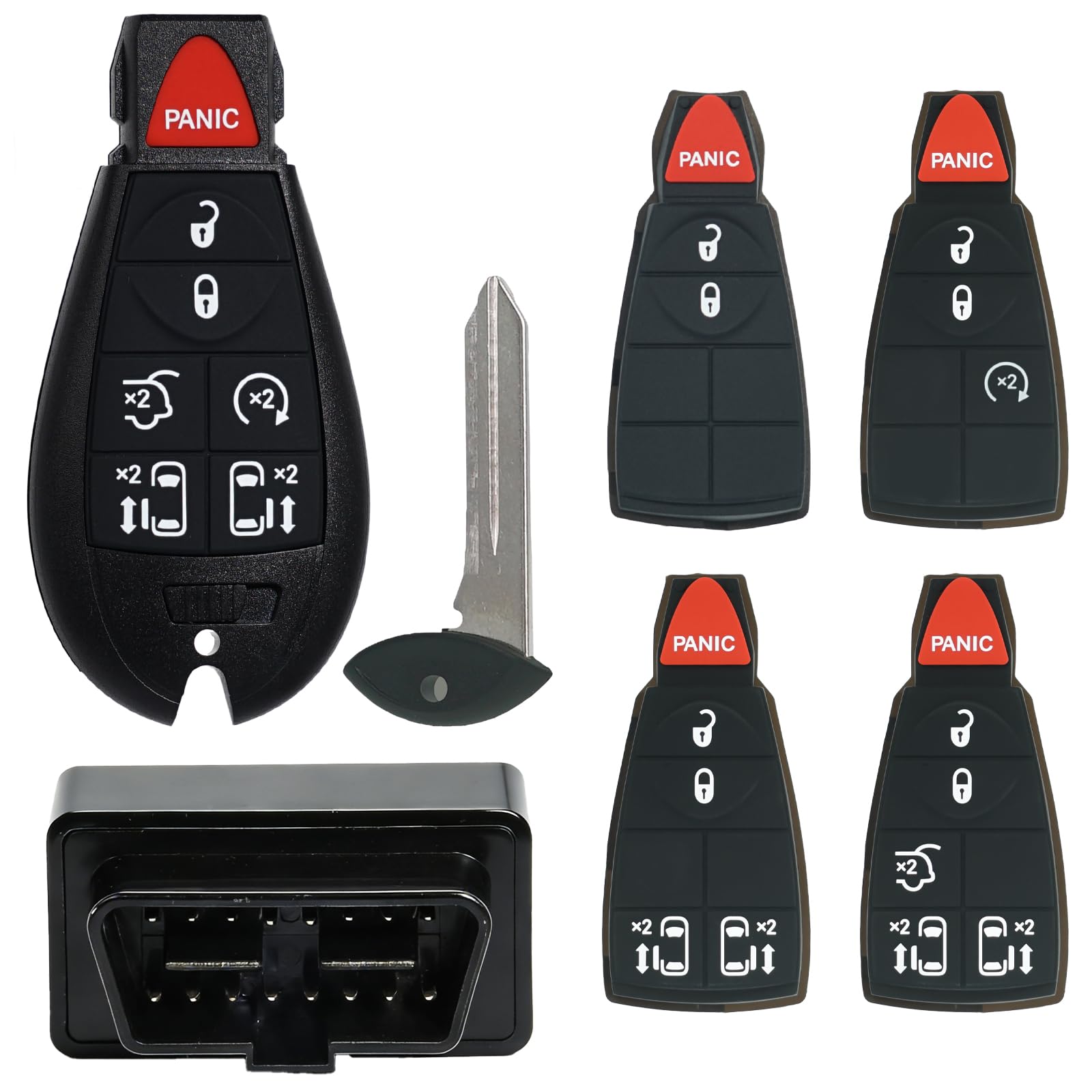 Photo 1 of MechanMagic DIY Key Fob Replacement OBD Kit Fits for Chrysler Town and Country 2008-2016 Dodge Caravan 2008-2019 Volkswagen Routan 2009-2012 IYZ-C01C with Interchangeable 3,4,5&6 Button Keypads