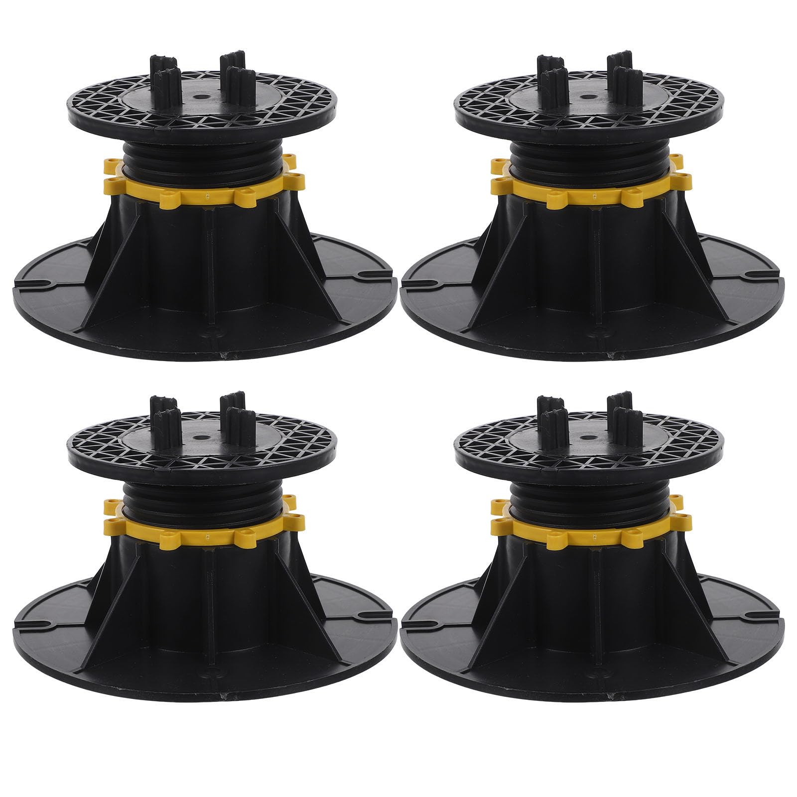 Soporte pedestal para viga de plástico negro ajustable de 70-110mm para exterior