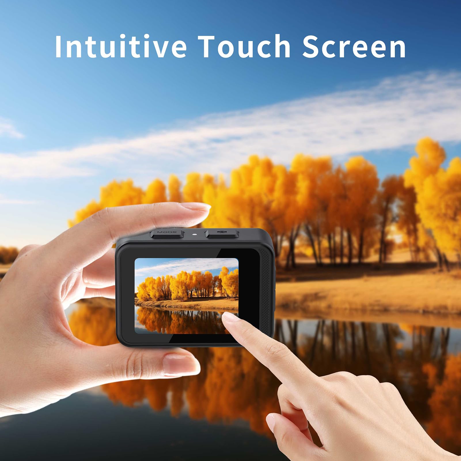 Yctze 4K 60 FPS Kamera Akcji 24 MP WiFi Sports Camera Przygodowa Kamera Przygodowa 170 ° Szeroki Kąt Podwójny Ekran Kontaktowy Anty -shake 21m z Montażowymi Akcesoriami do Nurkowania