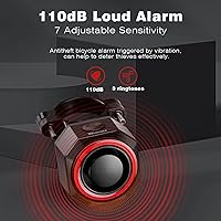 Vista 4 de WSDCAM Luz trasera inteligente con alarma de bocina, encendido/apagado automático USB C recargable impermeable luz trasera para bicicleta