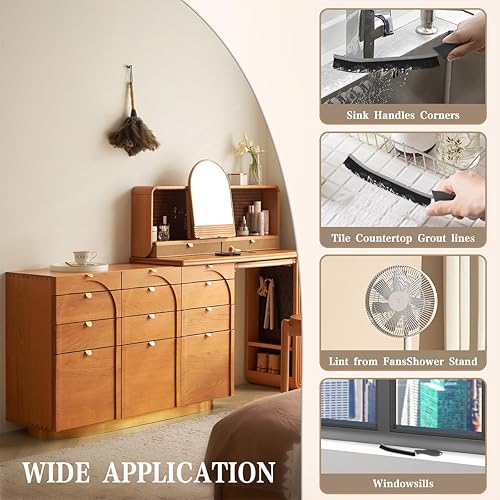 Miniatura 6 de KMOSENIA Cleaning Brush, Hard Bristle Crevice Cleaning Brush, Scrub Brush for Tile Grout Crevice, Toilet, Kitchen, Bathroom, Window Track, Vehicle,