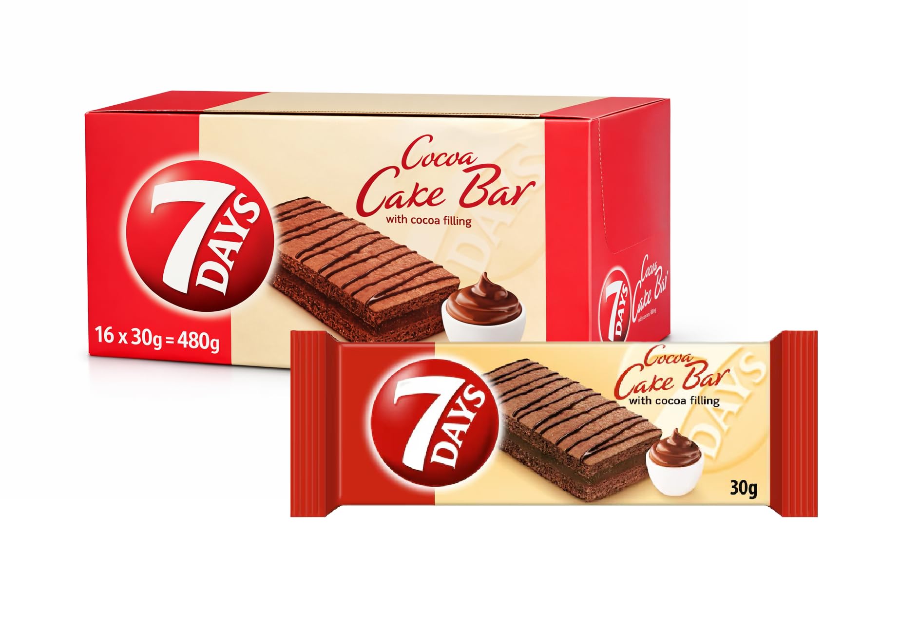 7 Days Cake Bar mit Kakaofüllung 16 x 30 g (16 Stück)
