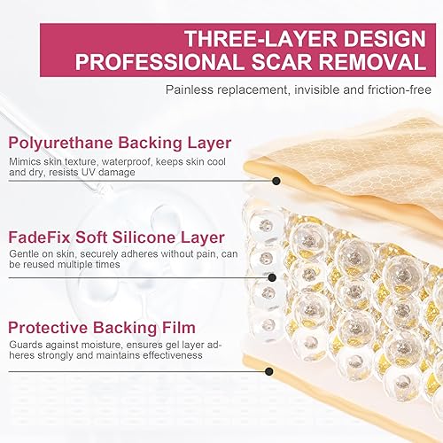 Miniatura 6 de Hojas de silicona para cicatrices, cinta de silicona para cicatrices quirúrgicas, cesárea, abdominoplastia, eliminación de golpes queloides, cinta