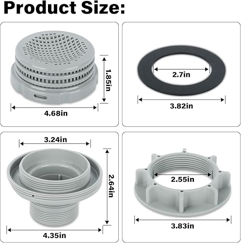 Miniatura 2 de CVILL Kit de filtro roscado para piscinas Intex sobre el suelo Reemplazo de manguera de filtro grande incluye piezas de filtro grande para piscina
