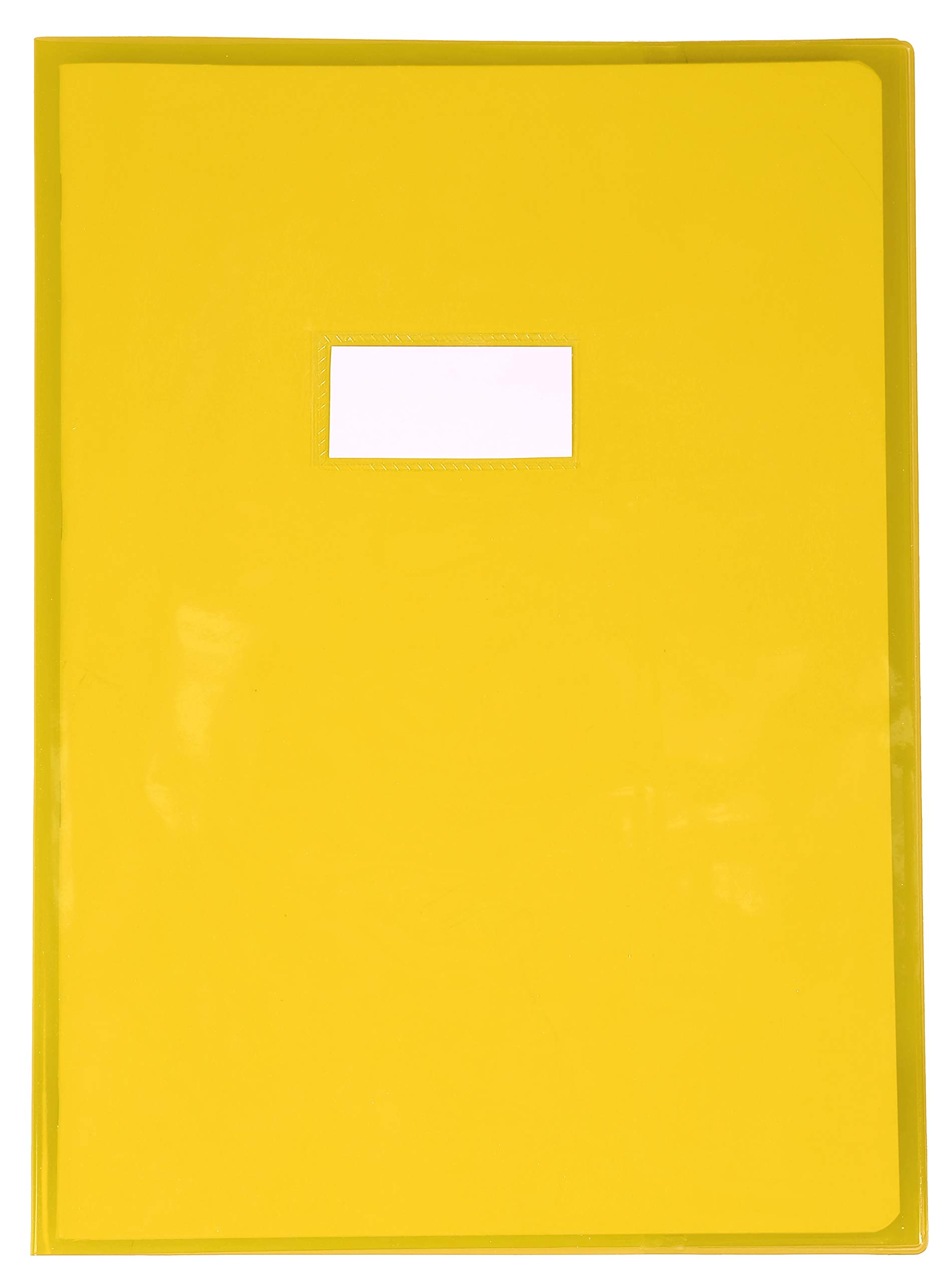 Calligraphe 73204C - Cristalux Yellow Notebook Protector - A4 21x29.7 cm - 22/100th with Label Holder - Smooth Transparent PVC - Manufactured in France