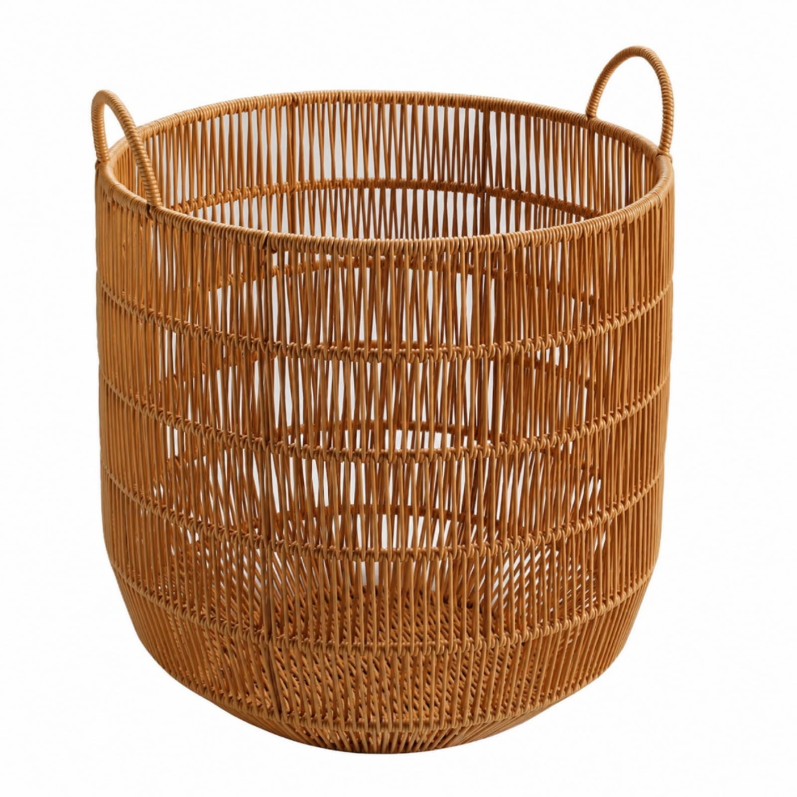 Cesto in Rattan Traspirante Contenitore | Decorativo, Robusto, Cesto Portaoggetti con Manici, per Soggiorno, Neonati