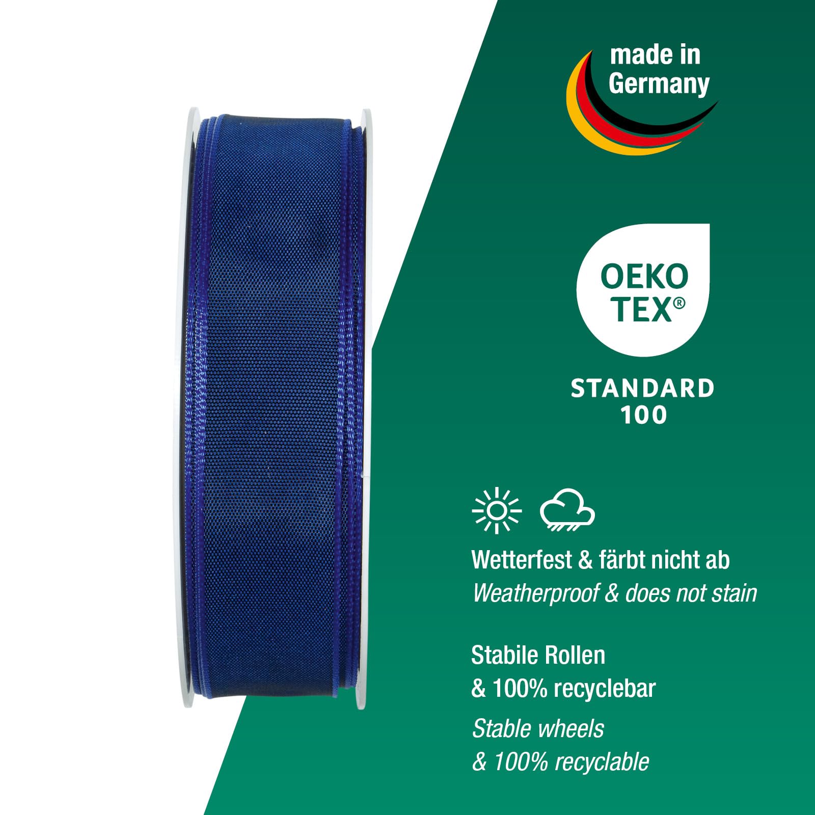 Halbach Seidenbänder Premium Gift Ribbon With Wired Edge, 25 mm Width, 25 m Length, Oeko-Tex 100 Certified Taffeta - Image 3