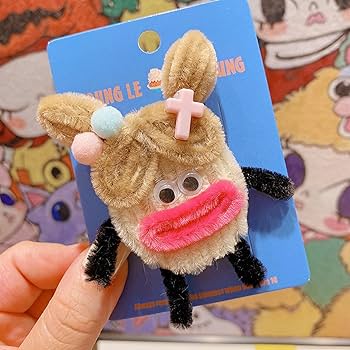 Amazon.co.jp: フラシ天ソーセージ口ガールシェイプヘアピン