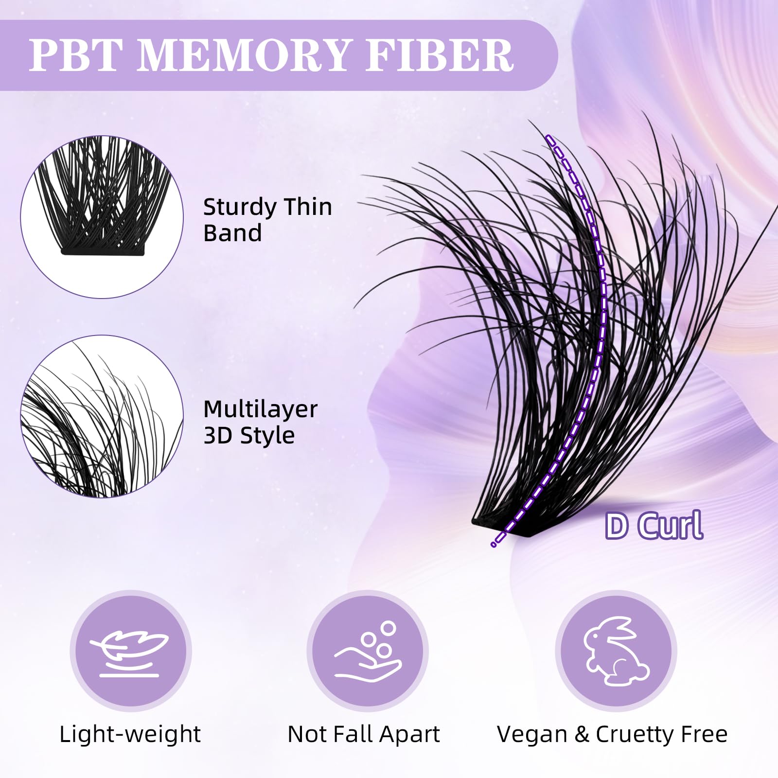 B&Q 280 Pieces Individual Eyelashes 60-80-100D Cluster Lashes DIY Eye Lashes Fluffy Russian Eyelashes Extensions Curly Durable Eyelash Clusters for Girls and Women (10-15mm Mix) - Image 2