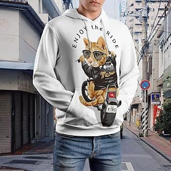Amazon.co.jp: [VANGLI] メンズ パーカー 面白い猫 ねこ ネコ