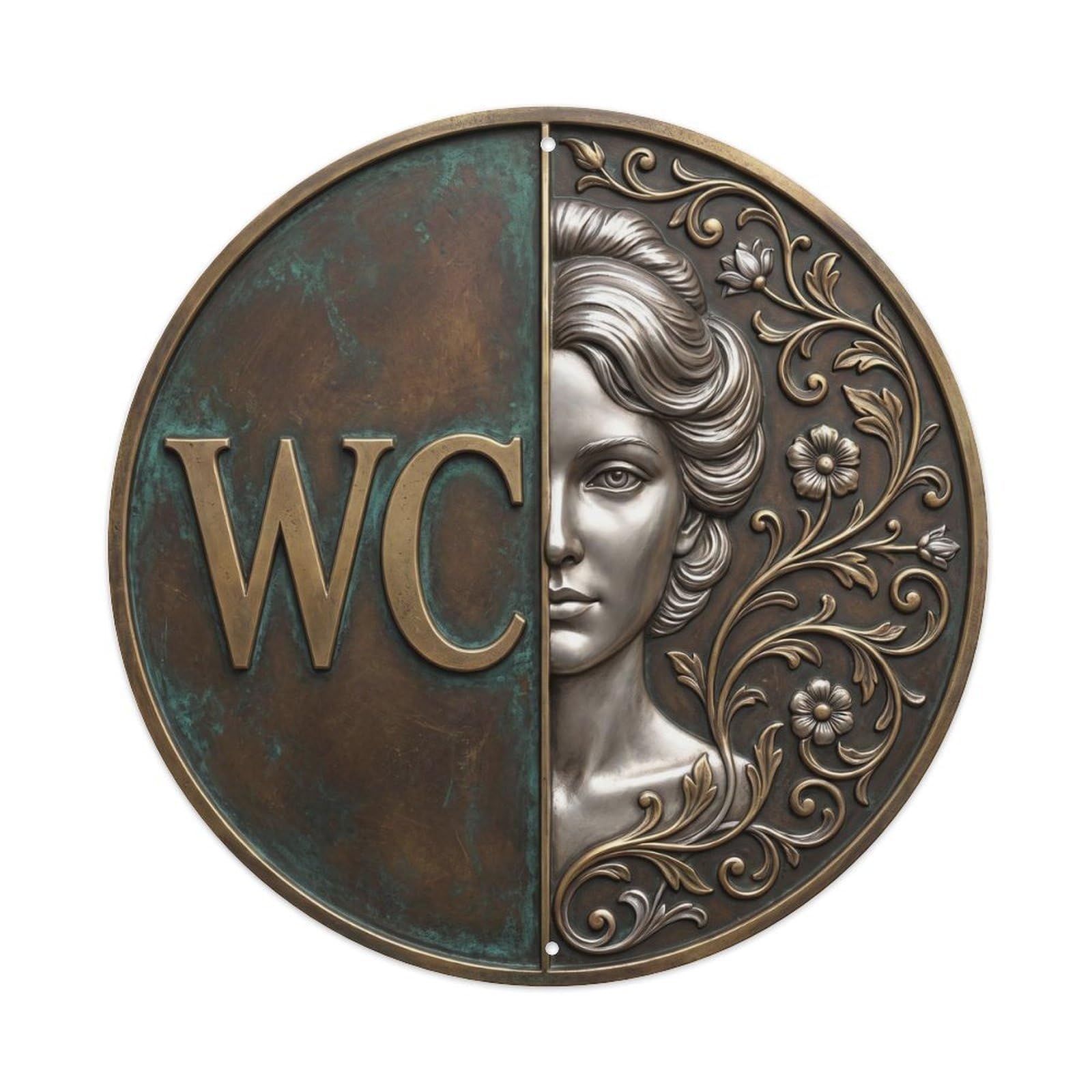Odgynaw 8X8inch(20X20cm) Victorian Wc Lady Halfportrait Metal Tin Sign