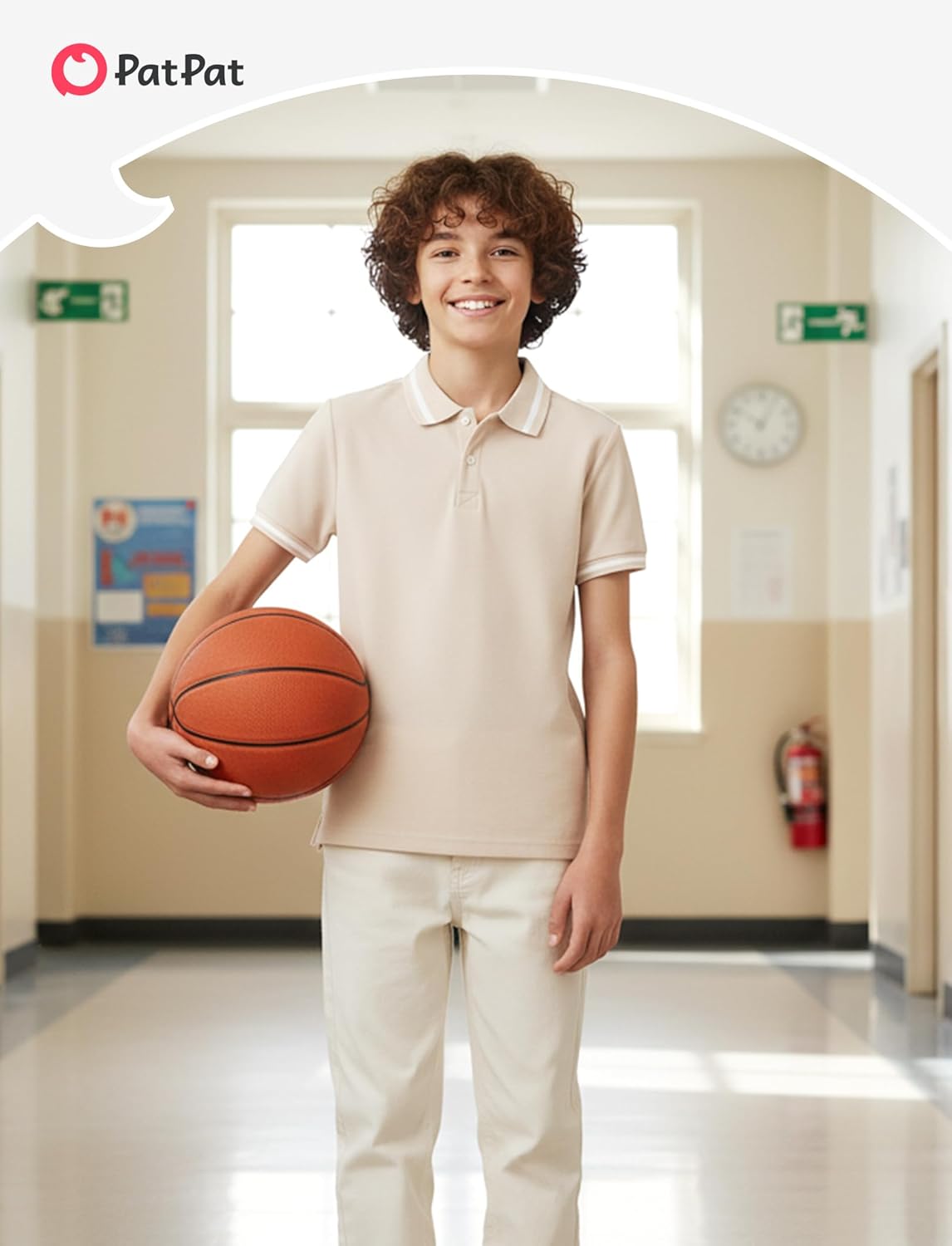 PATPAT Boys School Uniform Short Sleeve Polo Shirts Size 5-14 Years Pique Collared Button Closure Shirt for Boy - Image 5