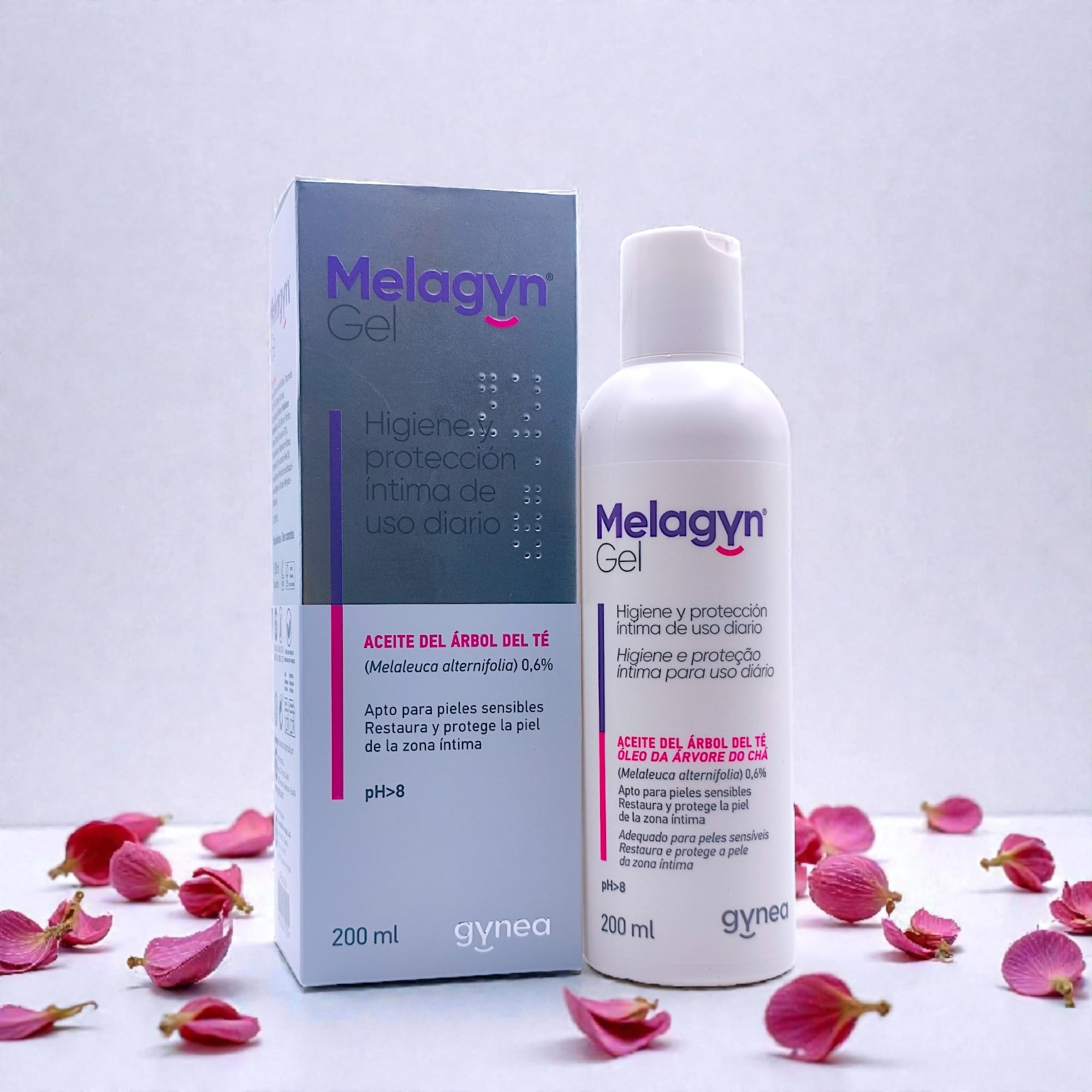 Gynea Melagyn Gel Íntimo Calmante 200ml - Con Aceite de Árbol de Té - Para la Higiene y Protección Íntima Diaria — view 3