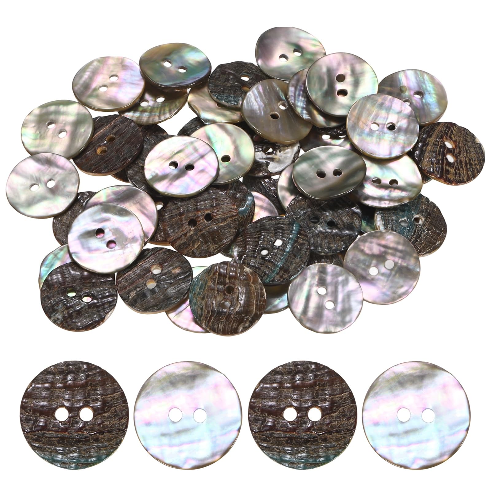 TIXIPEM Natural Shell Buttons [50pcs] - 20mm 2 Hole Mother of Pearl Sewing Craft Buttons for Shirt Sewing & DIY Crafts Decoration - [Golden Yellow]