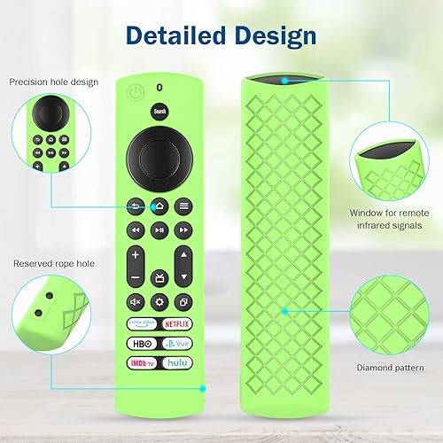Miniatura 4 de LEFXMOPHY Funda universal Toshiba FireTV e Insignia Smart TV con 6 botones de acceso directo a distancia, funda protectora de silicona verde que