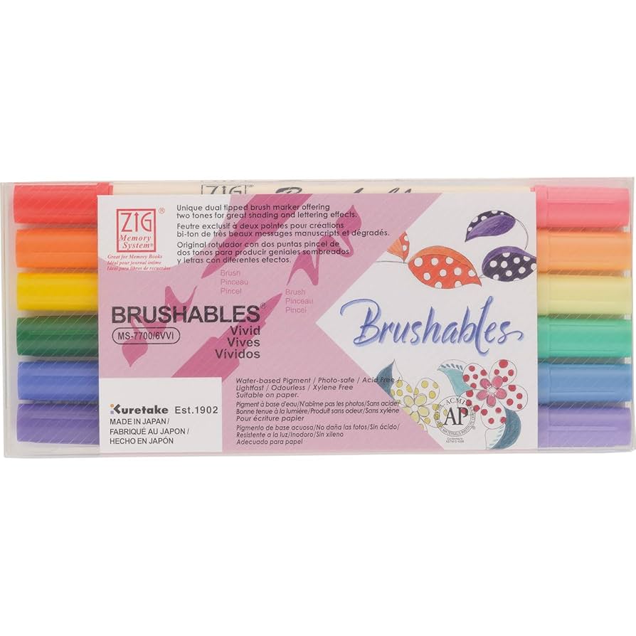 Amazon.co.jp: 呉竹 水性ペン ZIG MS ブラッシャブルズ ビビッド