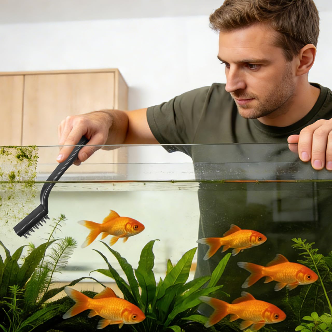 COLLBATH Aquarium Reinigungsbürste Set Effektive Algen Reinigungsbürsten Für Die Gründliche Reinigung Von Aquarien Inkl Sauger Für Bodengrund Und Kies Langlebiges Material Einfach