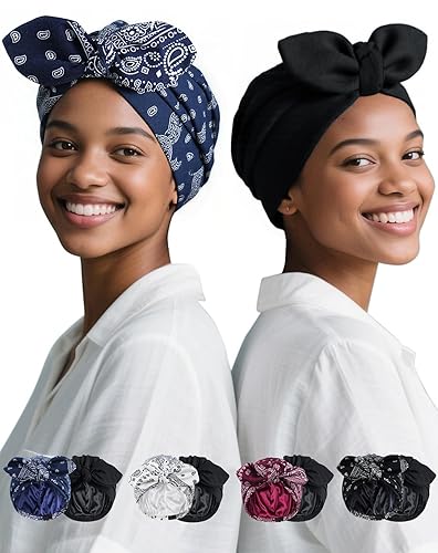 Ababalaya Satin Lined Beanies for Women Chemo Headwear Silky Lined