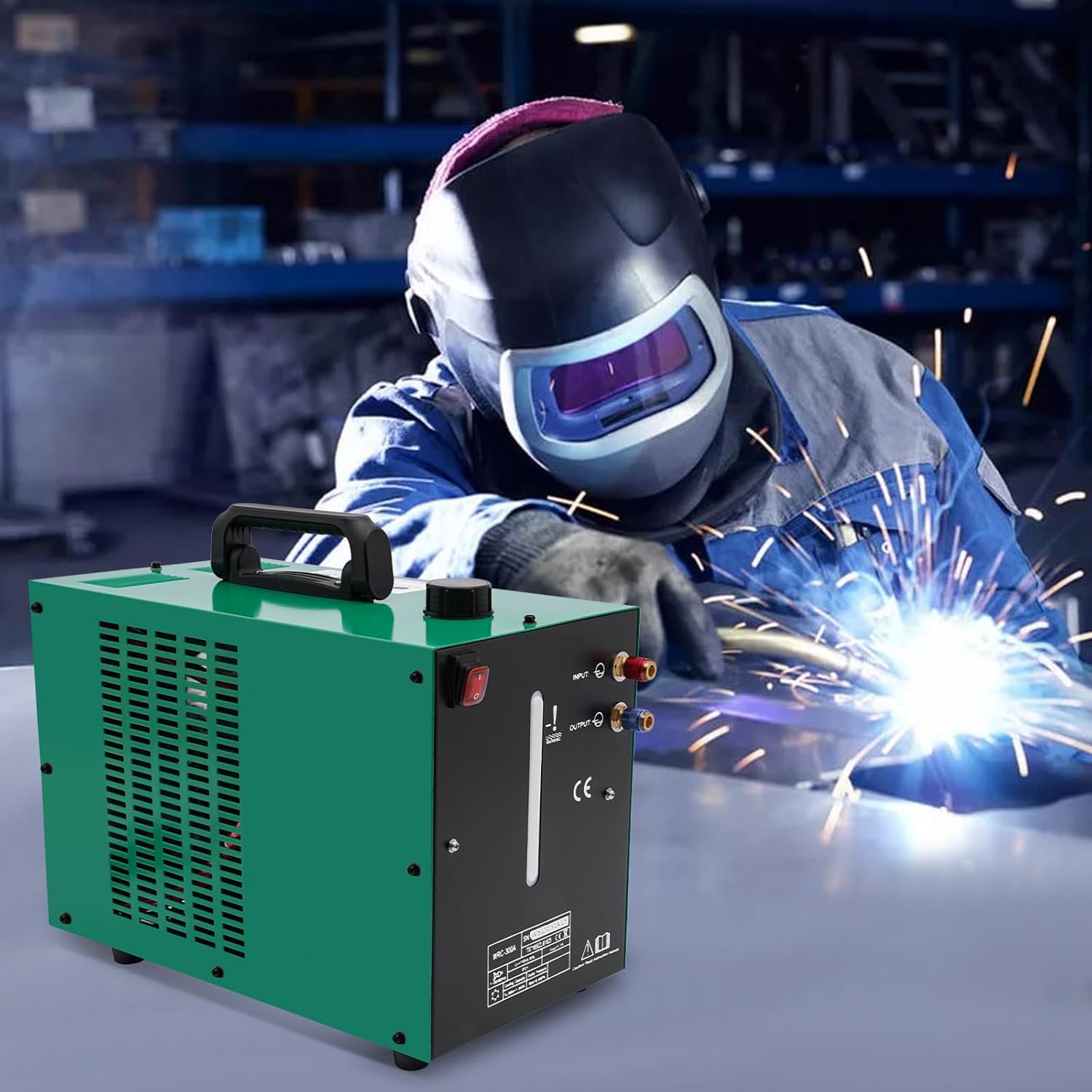Tig Welder Water Cooler, 1.5KW Cooling Power Welder Torch Water Cooling System, Welding Water Cooler with 8L Large Capacity Tank and Water Pipes, Portable Welding Machines Cooling Equipment