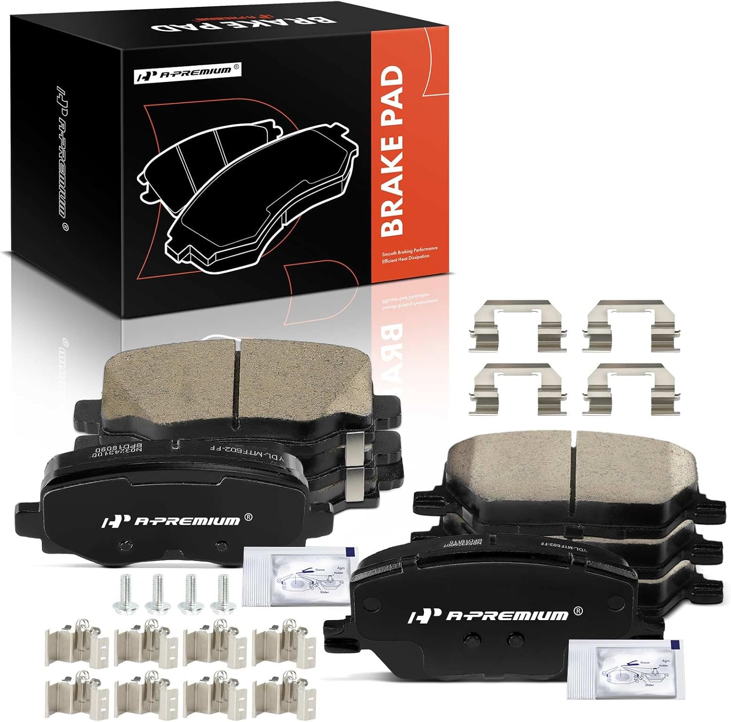 A-Premium Front and Rear Ceramic Brake Pads Set Compatible with Jeep and Fiat Models - Renegade 2015-2022, 500X 2016-2021, 8-Pack