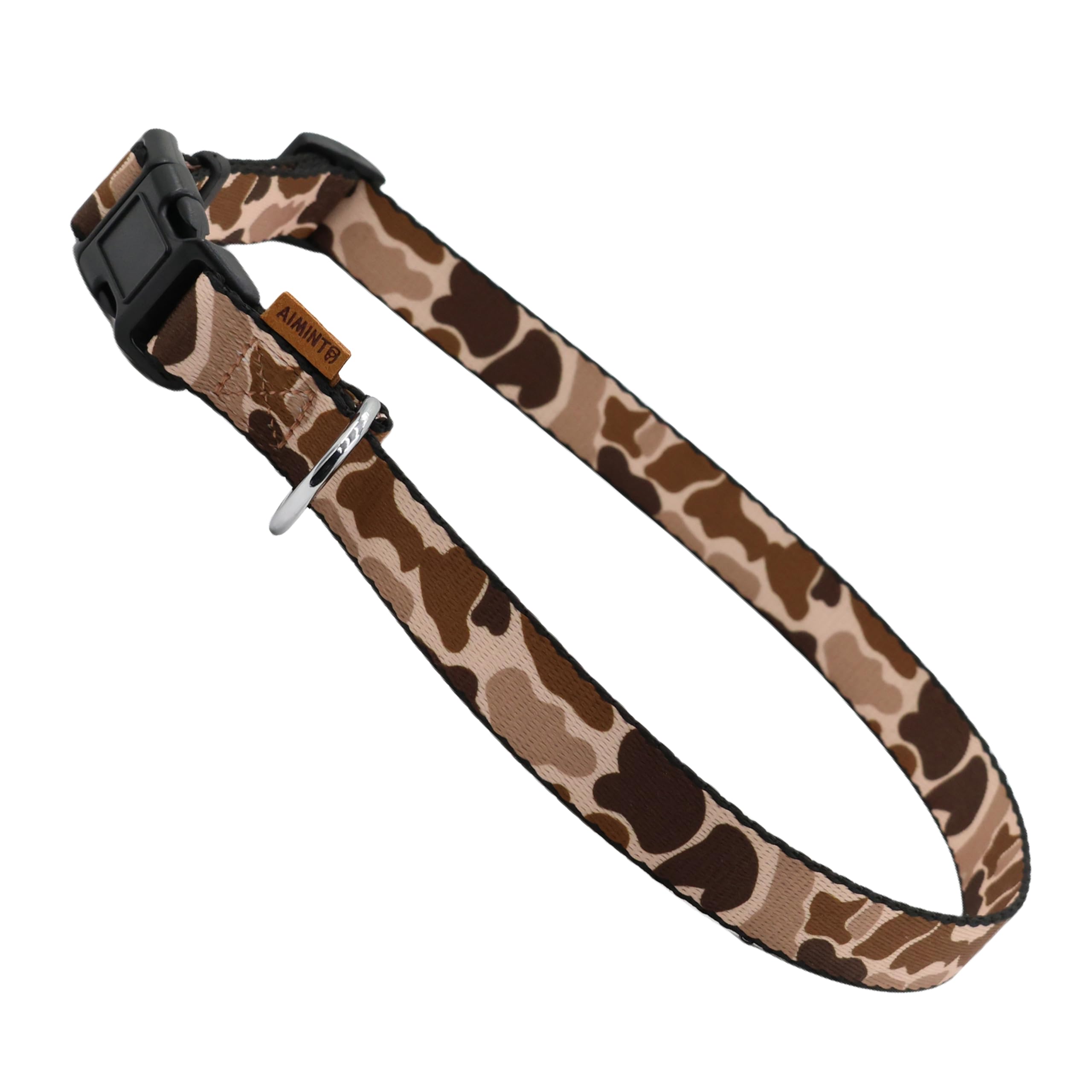 Aiminto Dog Collar, Cute Camouflage Pattern, Soft and Adjustable Collar with Quick Release Buckle (XS (Neck 9-13", Width 3/8"), Camouflage Brown)