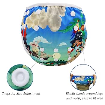 Unisex One Size Waterproof Adjustable Swim Diaper Pool Pant 10 40 Lbs Swim Diaper Baby Reusable