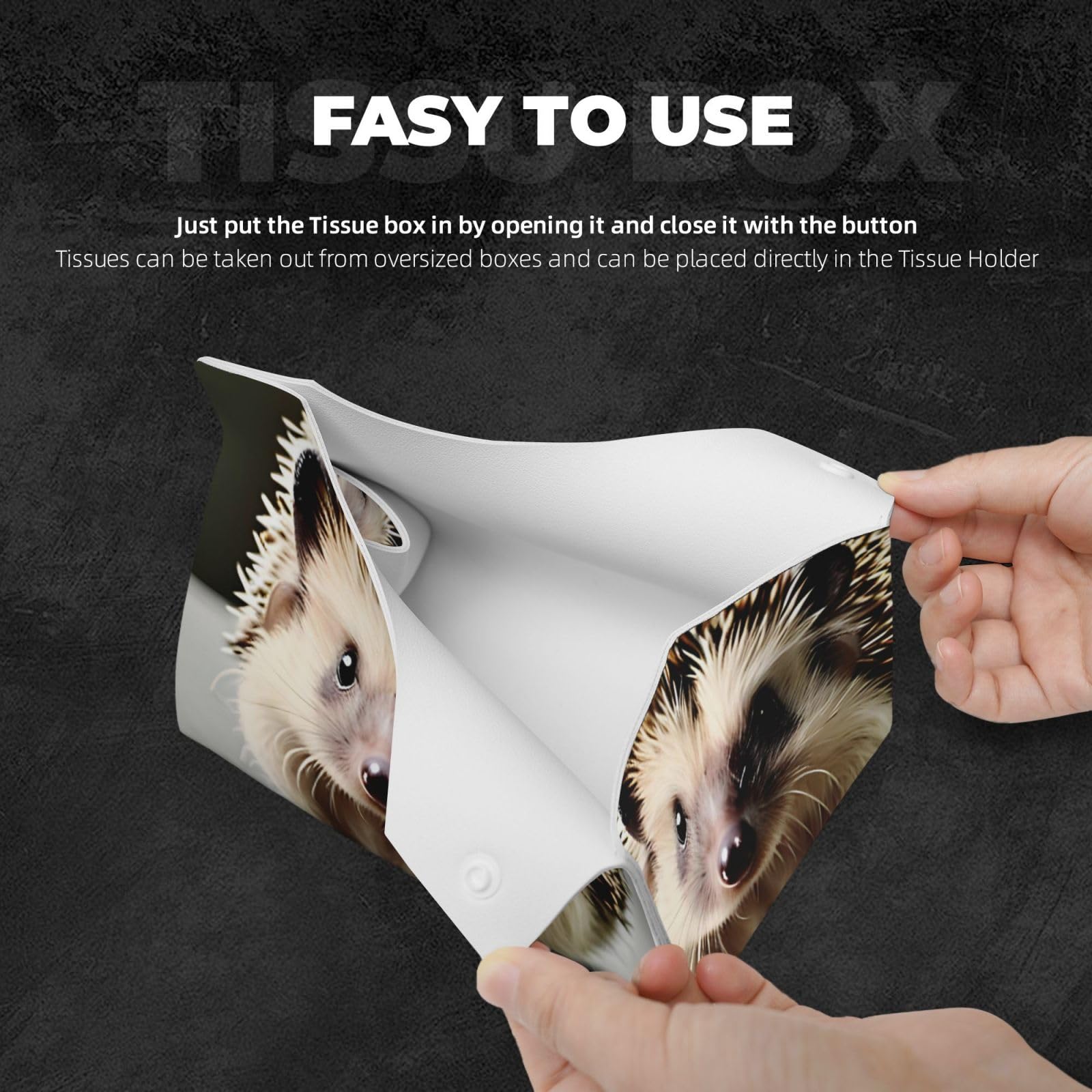 Housse Cuir Déco Table Housse Boîte à Mouchoirs Cuir Motif Géométrique - 13x13x13cm - Déco Salon Salle De Bain Boîte Mouchoirs Cuir