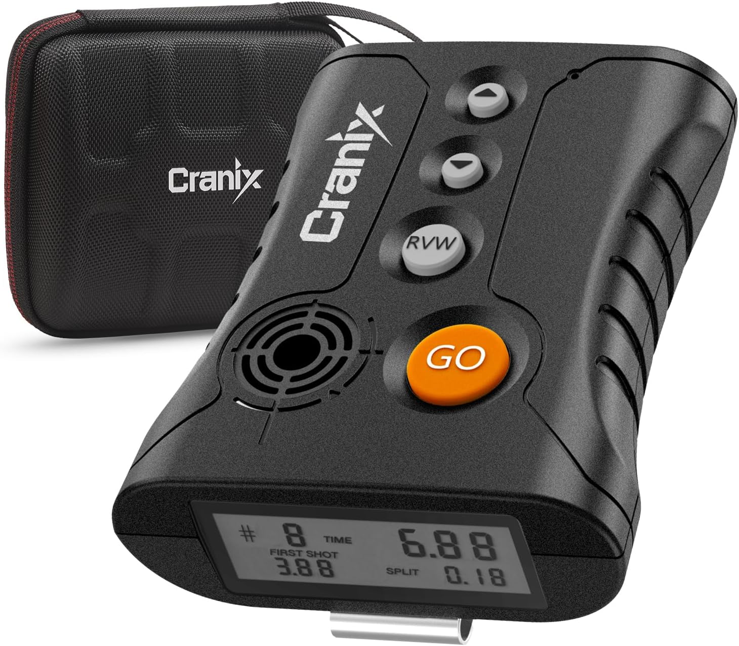 Professional Shot Timer for Shooting Competition, 0.01s Precision Tactical Training Shot Timers with Loud Buzzer, Enhanced Detection & Long Battery Life & 4 Modes (Vibrant Orange)