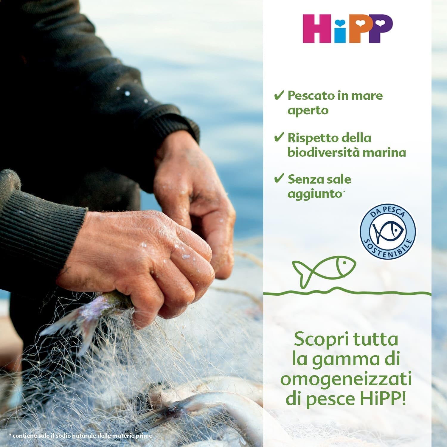 HiPP - Omogeneizzato di Pesce per Neonati, Gusto Salmone con Verdure, Senza glutine e Senza Aggiunta di Sale e Aromi, 24 Vasetti da 80 g