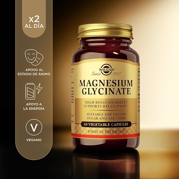 Solgar Magnesio Bisglicinato 240 mg | Alta Biodisponibilidad y Absorción | Reduce Cansancio y Apoya Sistema Nervioso | 100% Quelado | Vegano | 60 Cápsulas Vegetales - 2