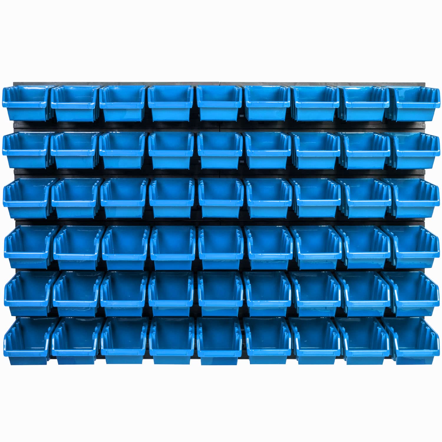 Système de rangement mural - 1152 x 780 mm - 54 boîtes - Boîtes empilables - Boîtes de rangement transparentes - Plaques murales extra solides - Étagère extensible - Étagère de rangement pour atelier