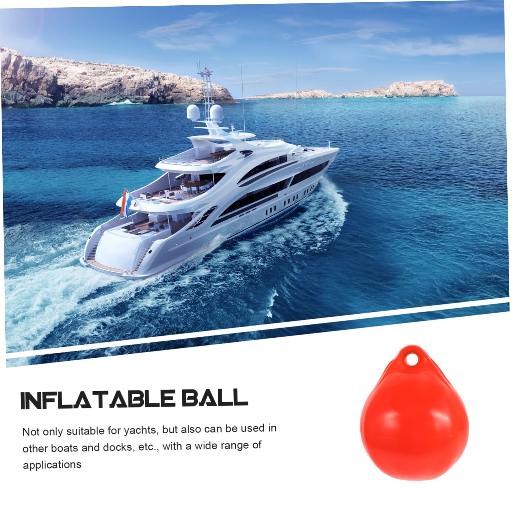 BESPORTBLE Paracolpi Gonfiabile per Yacht e Barca, in PVC Arancia, Leggero e Resistente ai Raggi UV, per Attracco al Pontile