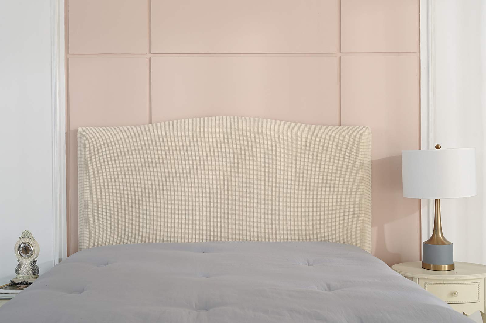 Housse de Tête de Lit Extensible - Beige - 120CM - Contemporain Housse de Tête de Lit Extensible - Beige - 120CM - Contemporain