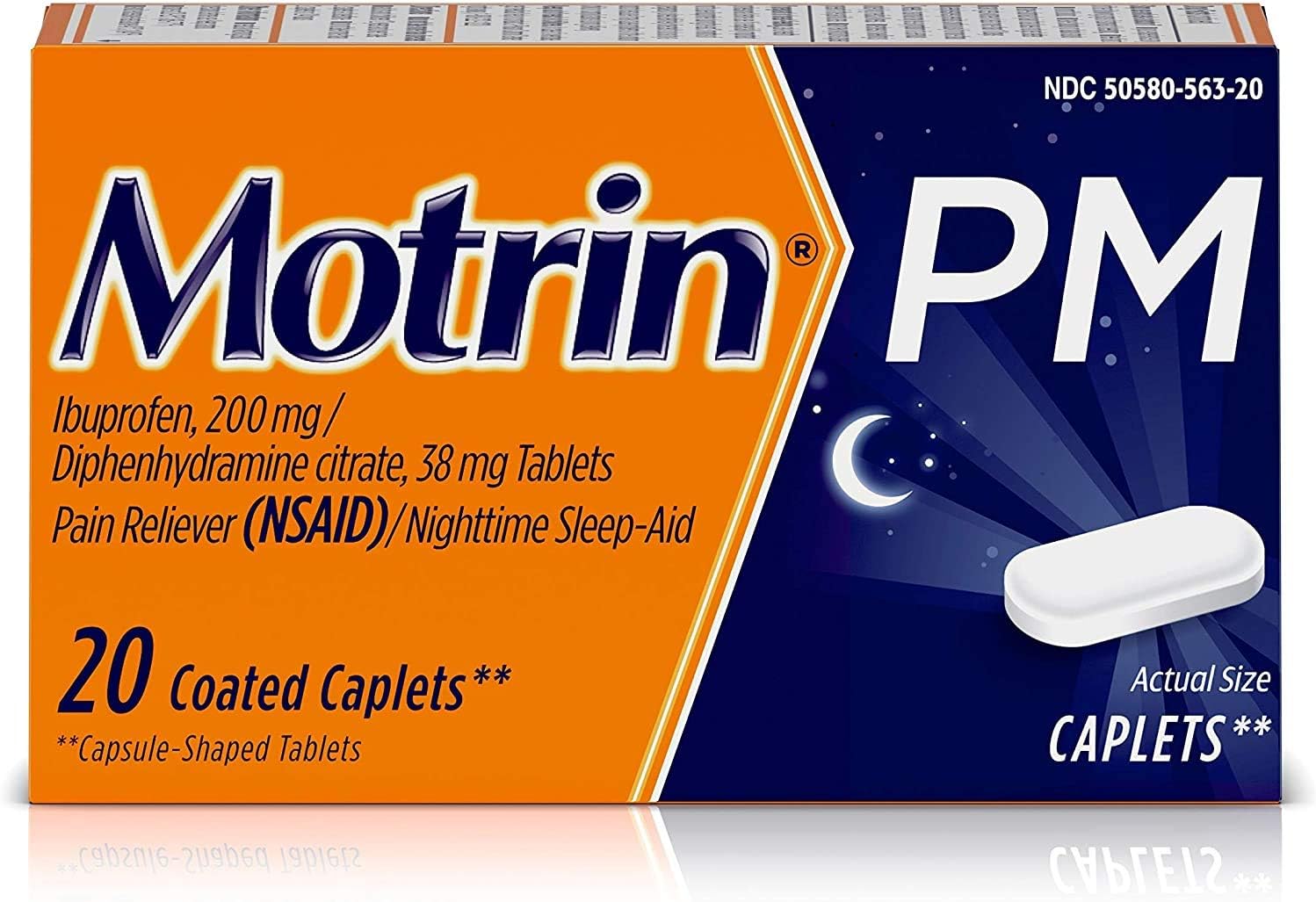 Motrin Motrin Pm Coated Caplets, 20 caplets (Pack of 3)