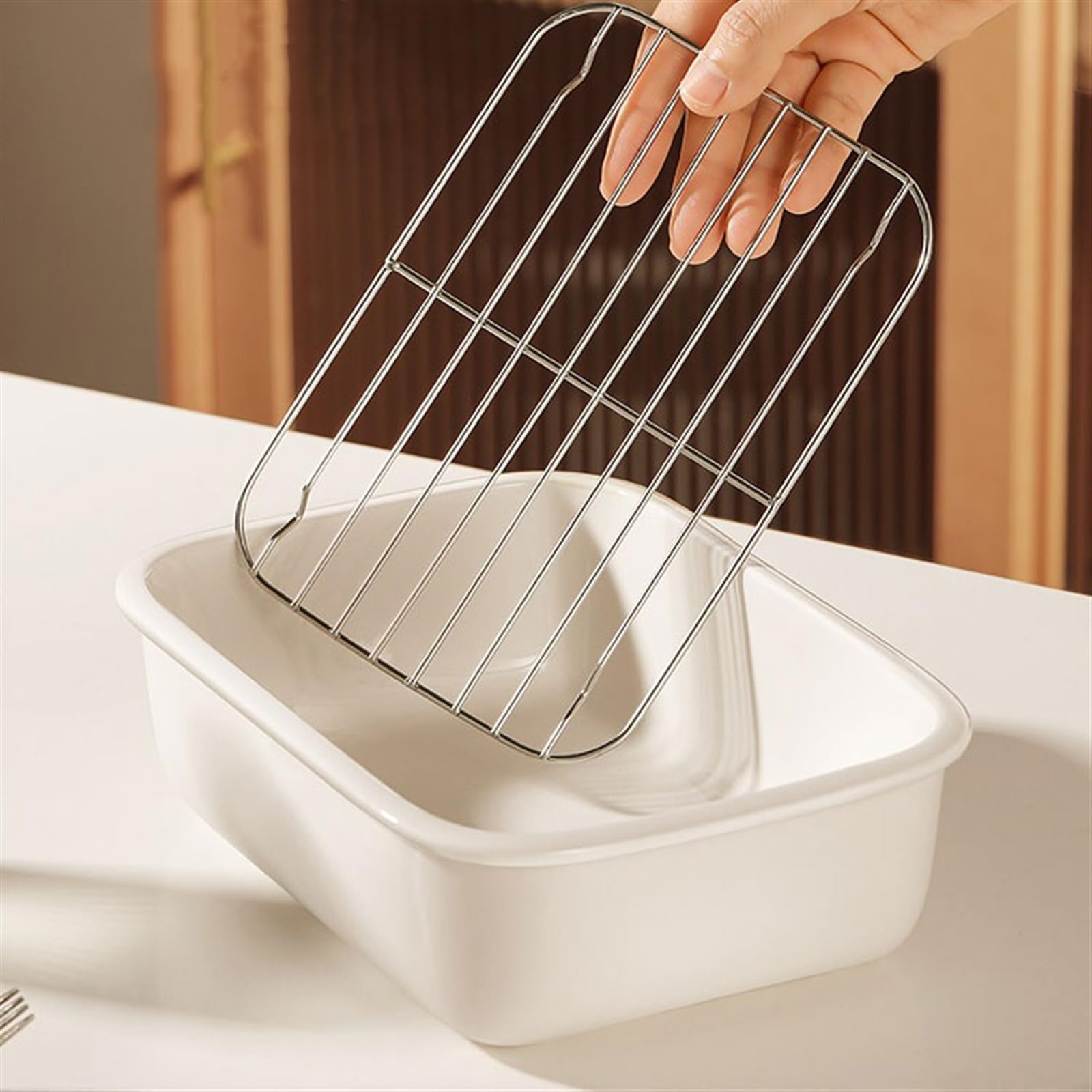 Plateau de cuisson en céramique, plateau vidange d'huile domestique Pain(1000ml)