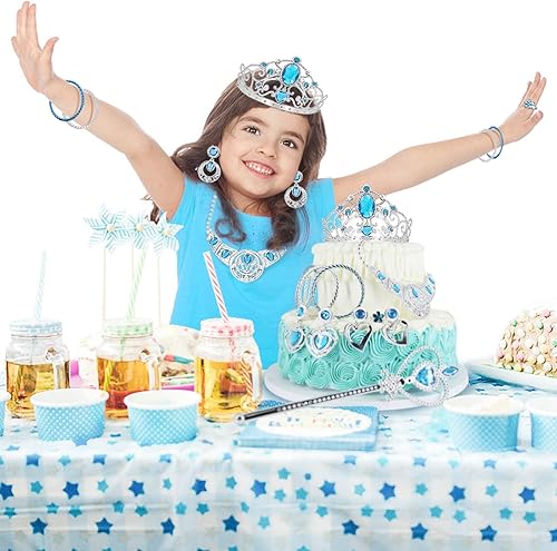 Miniatura 3 de Paquete de 56 joyas de princesa para niñas, accesorios de vestir de princesa, joyas de juego para niñas, incluye corona, varita, collar, pulsera,