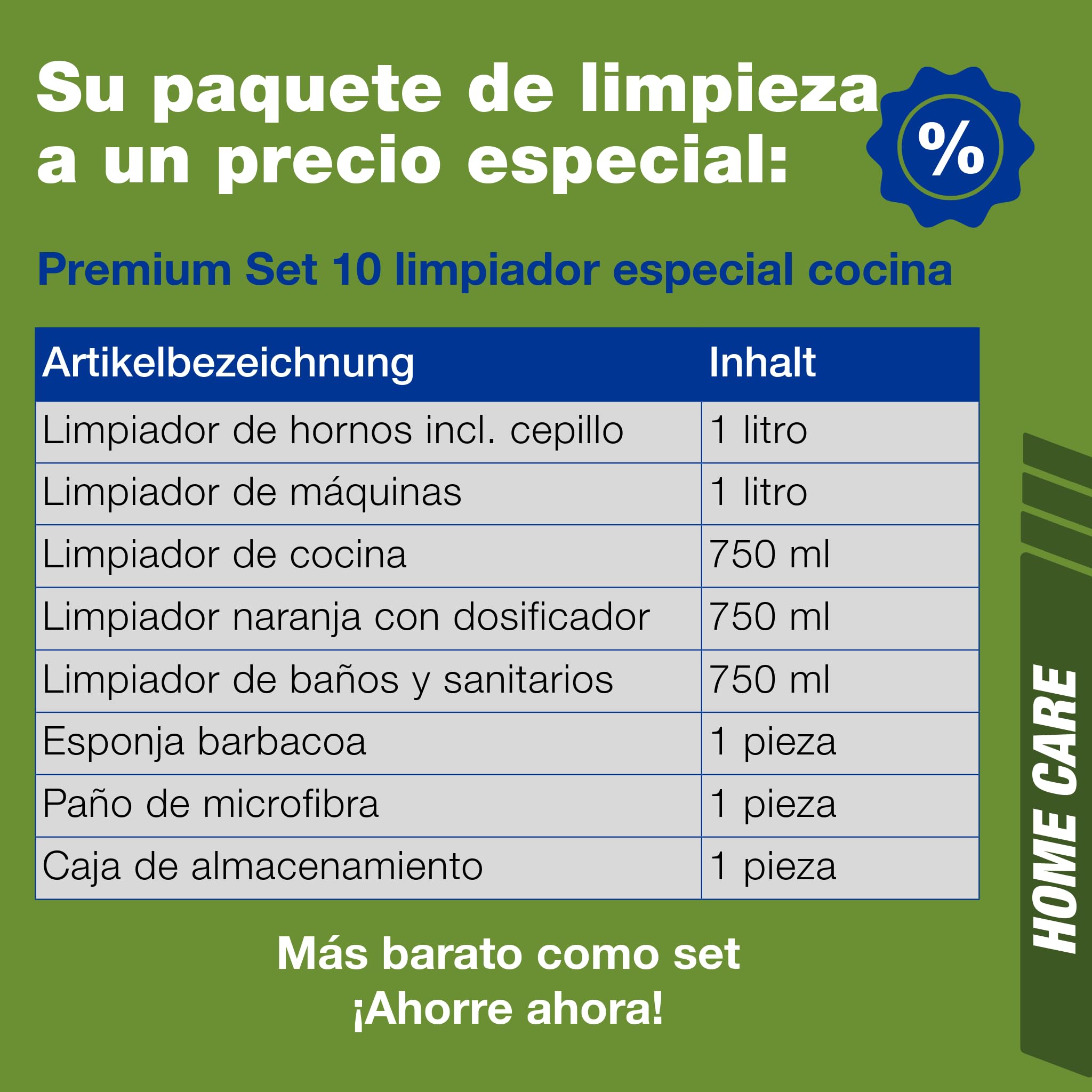 bio-chem Set de 10 productos y accesorios de cocina + caja | Limpiador para hornos, sartenes y ollas, cepillo incluido - Productos para superficies de la cocina - Accesorios incluidos