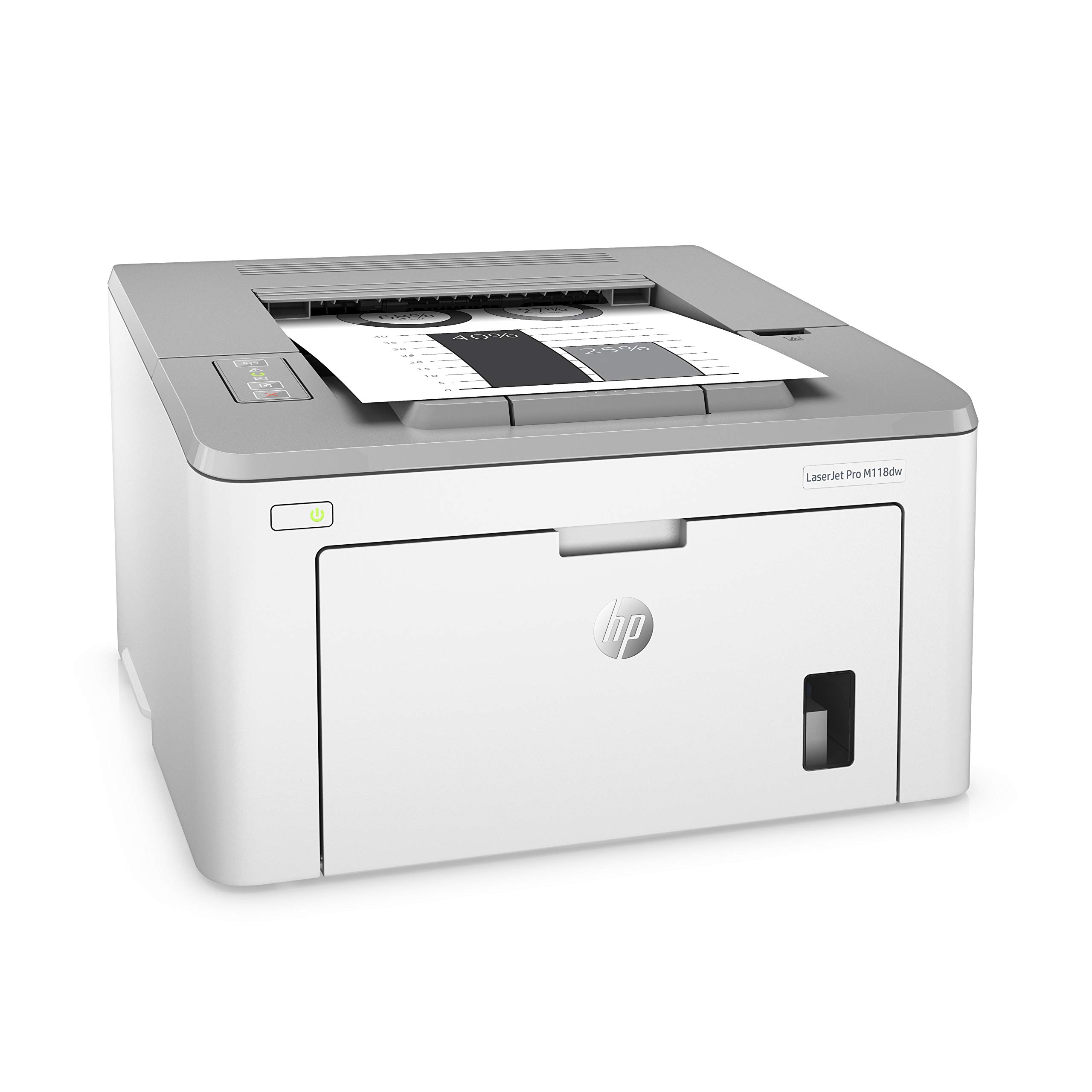 HP LaserJet M118dw 4PA39A, Stampante a Singola Funzione A4, Stampa Fronte e Retro Automatica in b/n, 28 ppm, USB, Wi-Fi, Ethernet, Schermo LCD a icone, Grigia