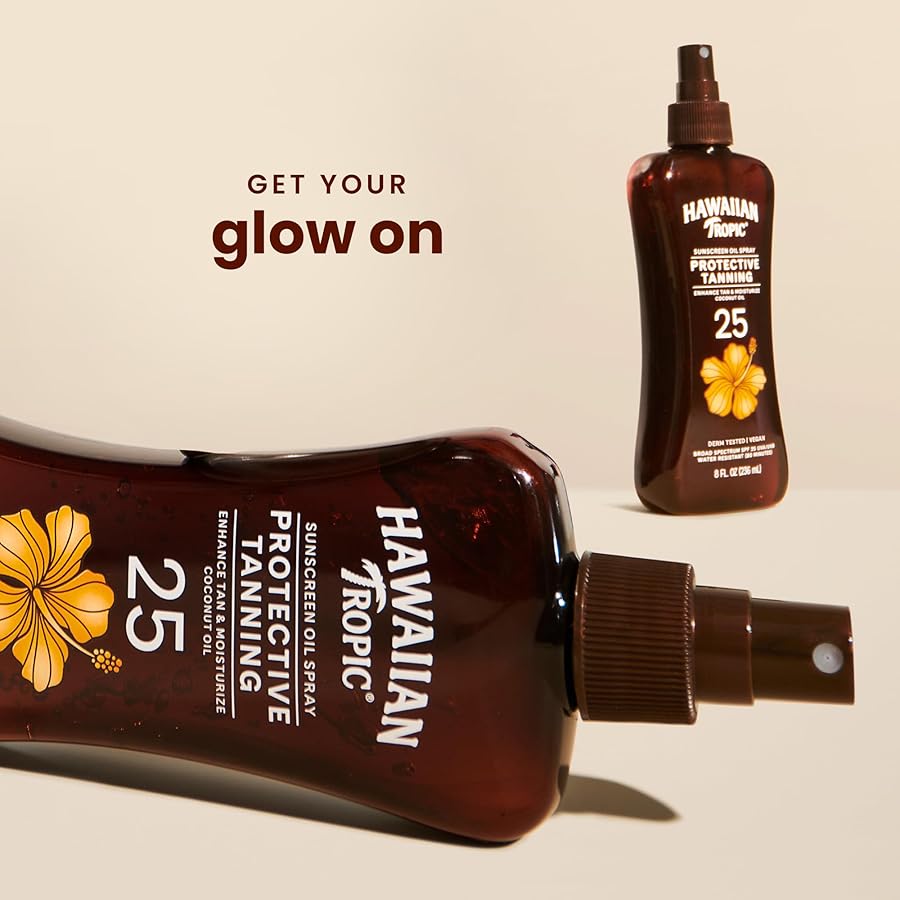 Hawaiian Tropic Protective Tanning Oil Spray Sunscreen SPF 25, 8 Fl Oz - image 2