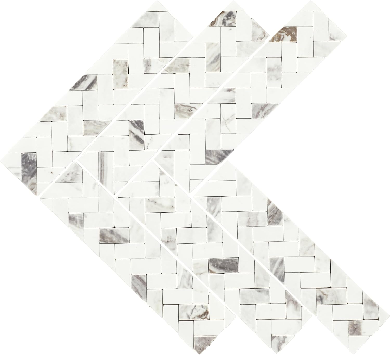 Daltile Eclessia Marble Natural Stone Double Herringbone Mosaic Polished (10 PCS Per Carton) (7.50 SQFT Per Carton)