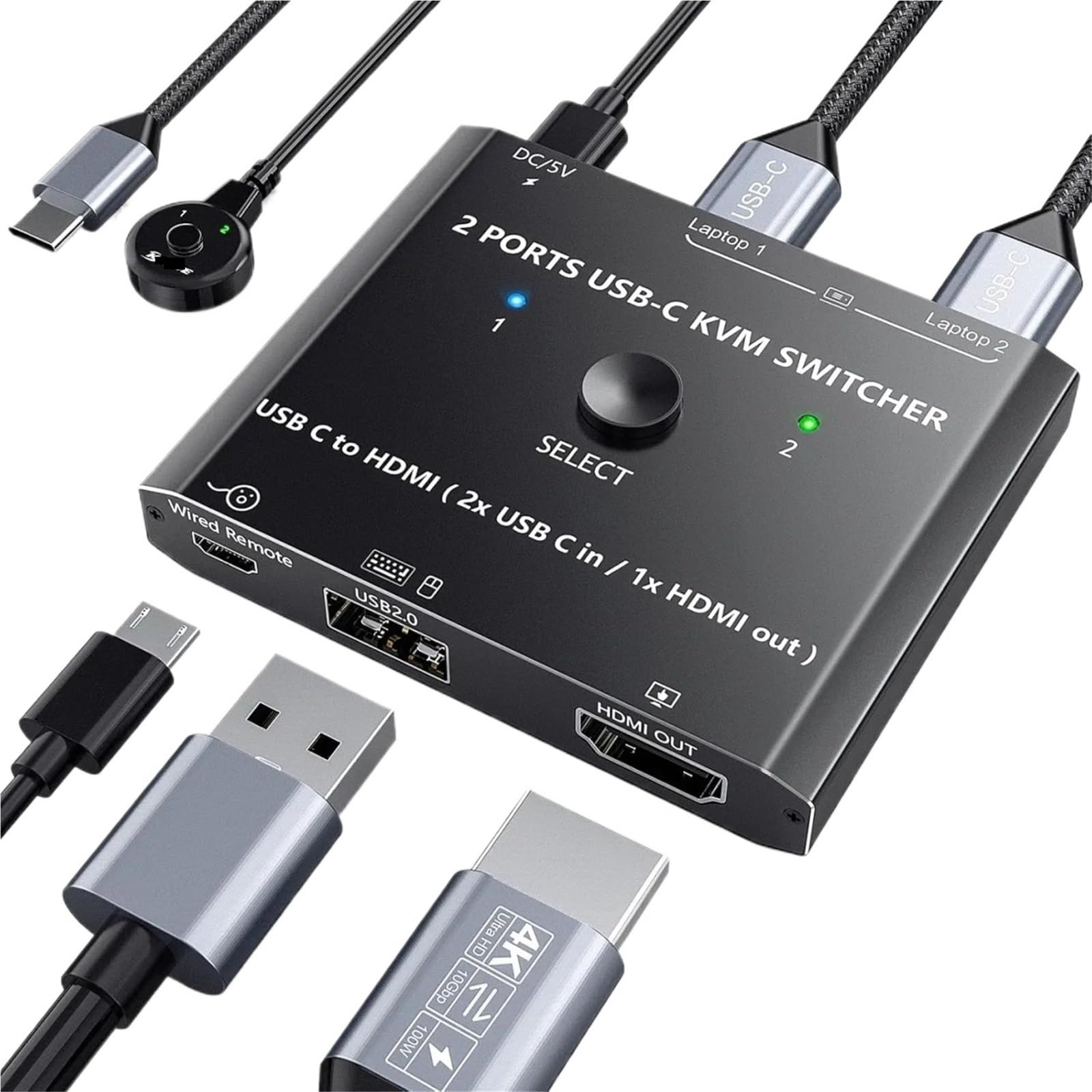 Switch KVM USB C avec résolution 4K 60Hz pour un affichage ultra fluide