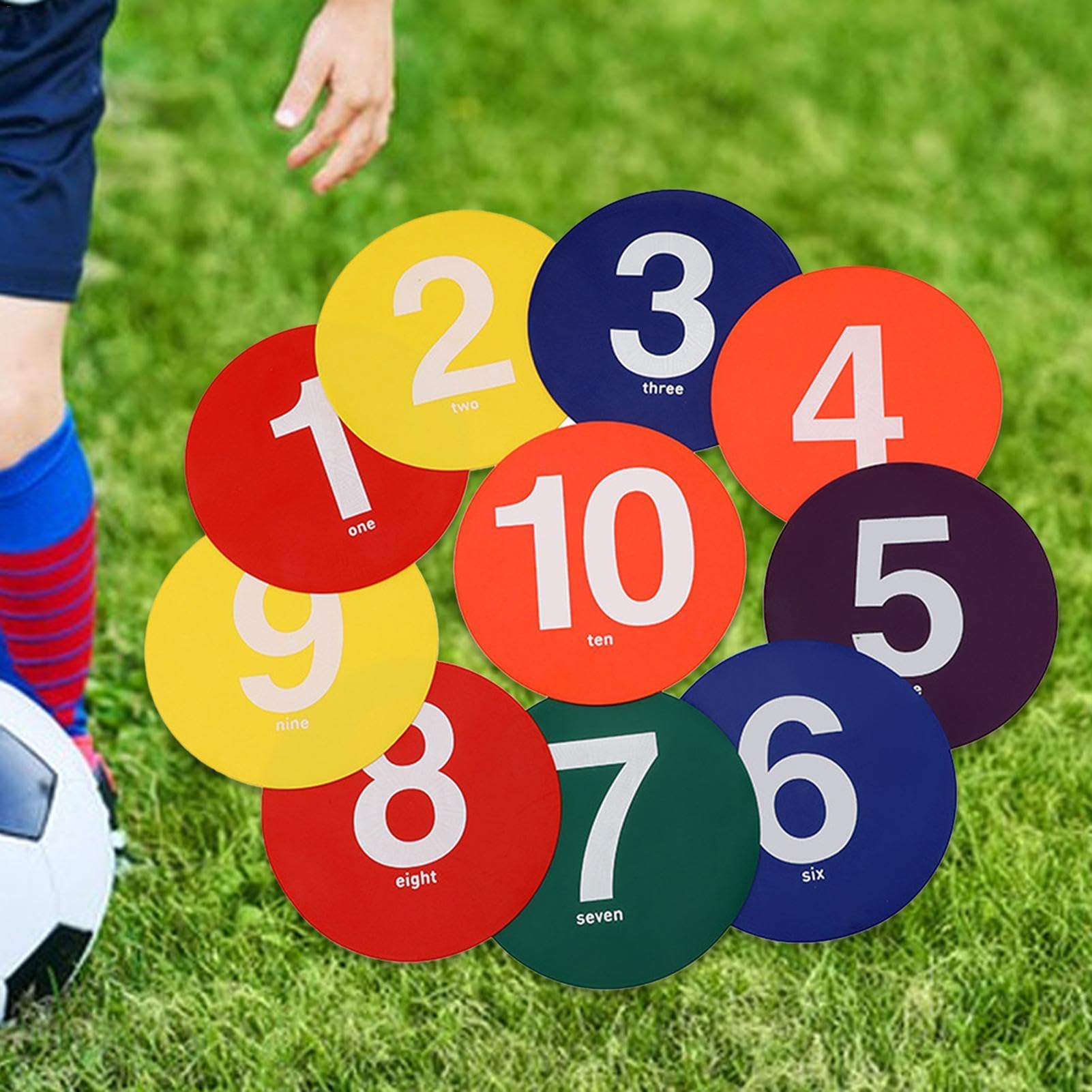 Soccer Practice Markers, Agility Training Dots, Numbered Training Markers, Floor Marking Discs, Practice Markers, Lightweight Training Equipment, Multi Sport Training Dots