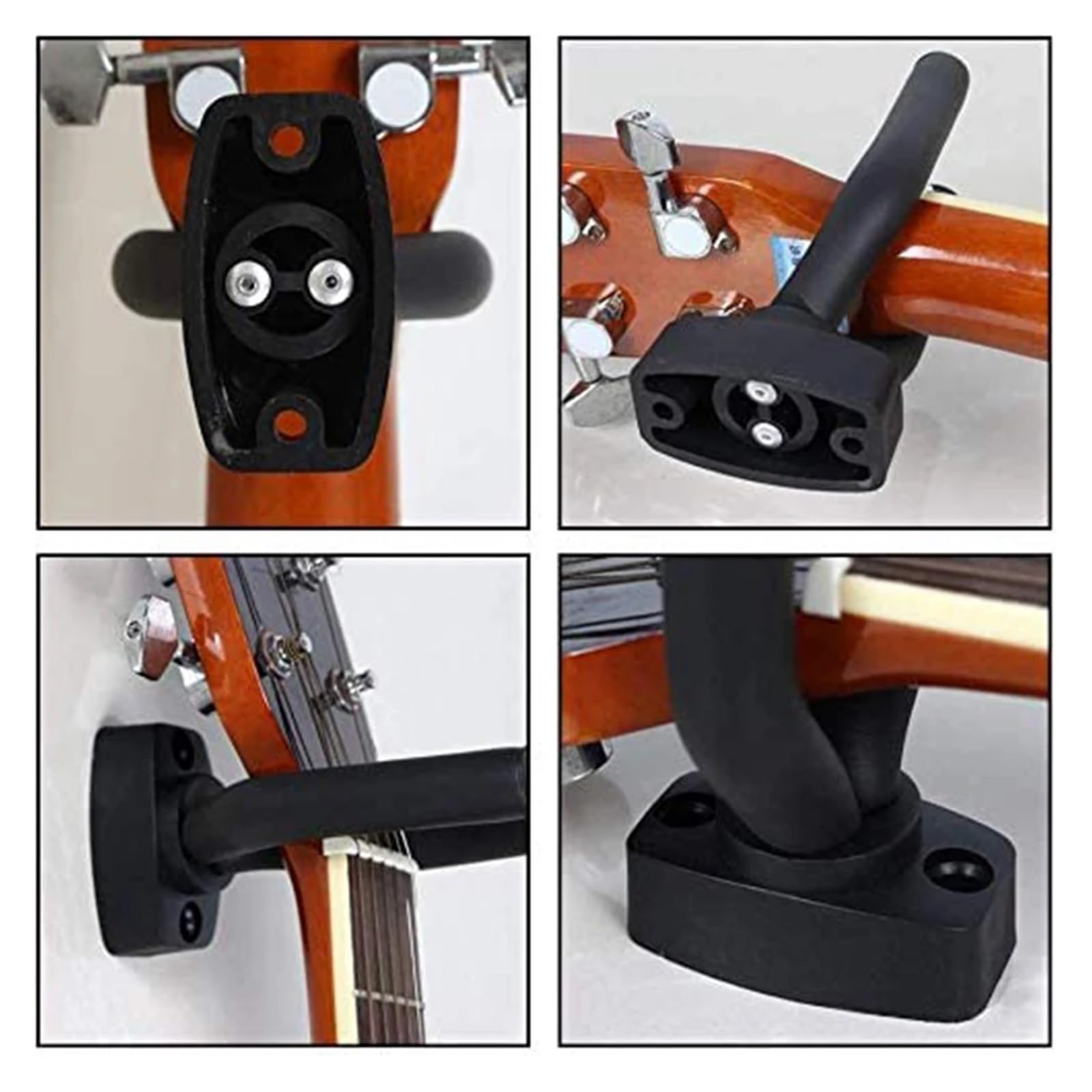 Porta Chitarra Supporto for Chitarra a Parete, Gancio Antiscivolo, Supporto for Chitarra Acustica, Ukulele, Violino, Basso, Parti di Chitarra, Accessori for Strumenti(5 PCS)