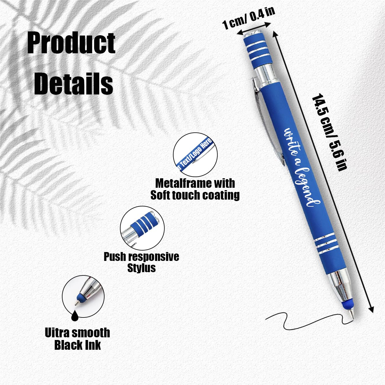 Generisch Personalisierte Kugelschreiber, individuell lasergraviert Stylus-Stifte in großen Mengen mit Text, Logo, Metall-Kugelschreiber, Geschenk für Büro, Business, Schule，Hochzeitsgeschenke