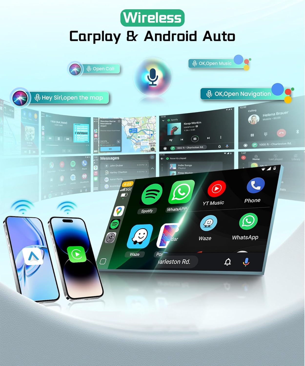 8 Core 6G+128G 5G WiFi Car Radio for VW Golf 5 6 Passat Jetta Caddy EOS T5 Tiguan Touran Polo, with Wireless Carplay & Android Auto, 7" 1280P IPS Touchscreen VW Car Stereo BT5.0 SWC Backup Camera