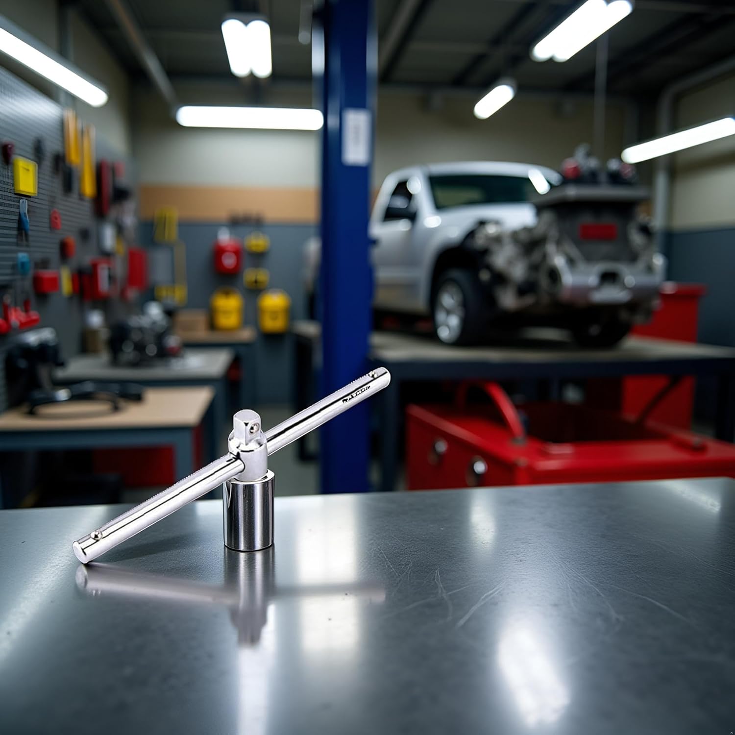 Telescoping Breaker Bar with Rotating Head,112mm Sliding Wrench Breaker Bar Slide Bar Drive Extendable Breaker Bar Adjustable Telescoping Handle with Rotating Head T Handle Socket Wrench,Hand Tools