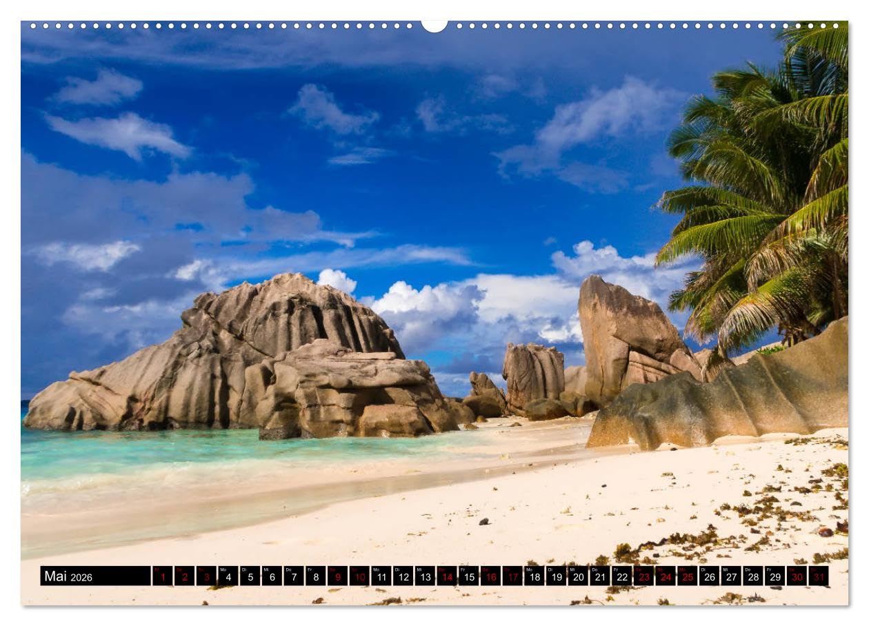 Trauminseln Seychellen (Wandkalender 2026 DIN A2 quer), CALVENDO Monatskalender: Paradies auf Erden - Seychellen (CALVENDO Natur)